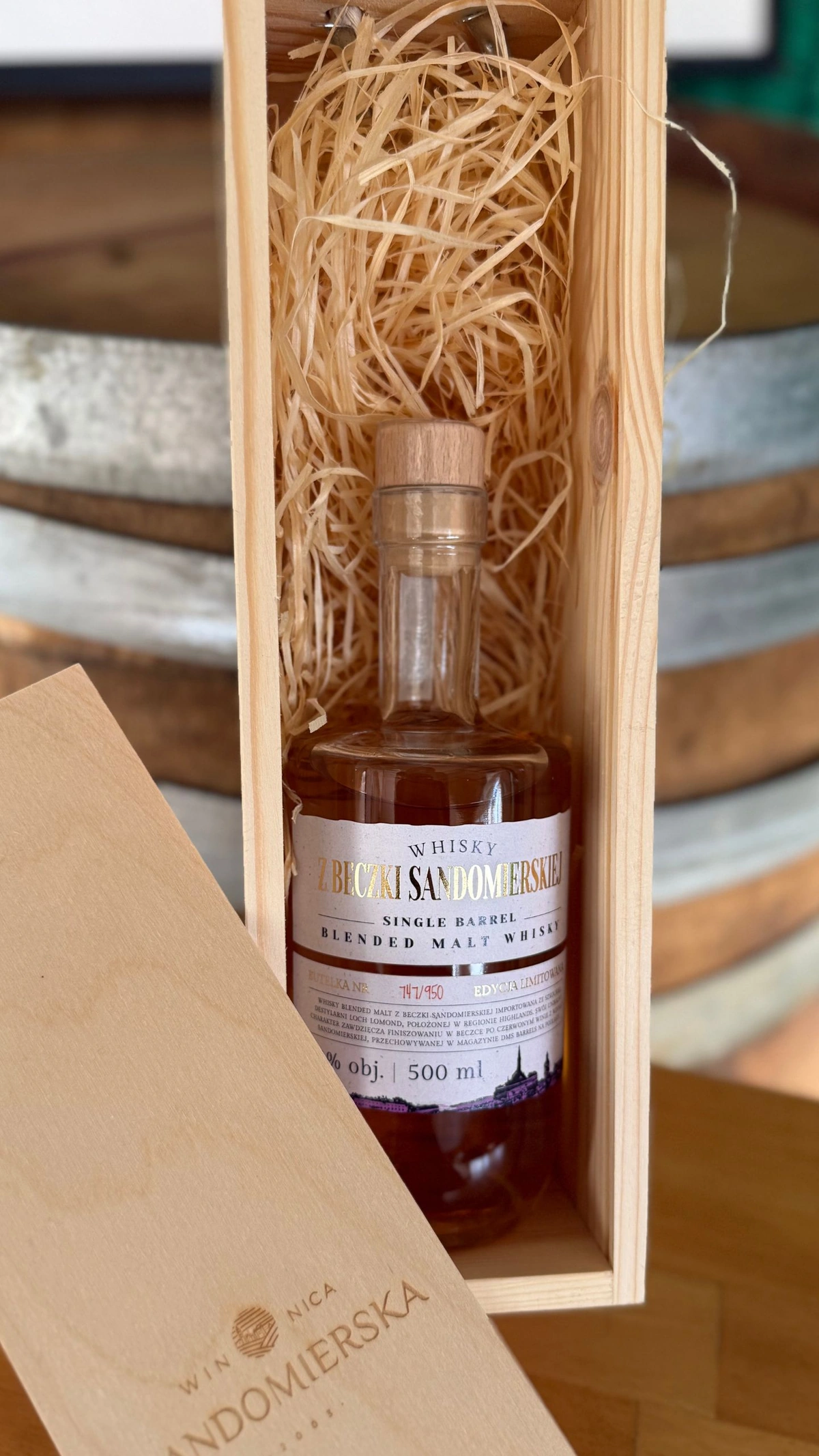 Zestaw prezentowy Whisky z beczki Sandomierskiej